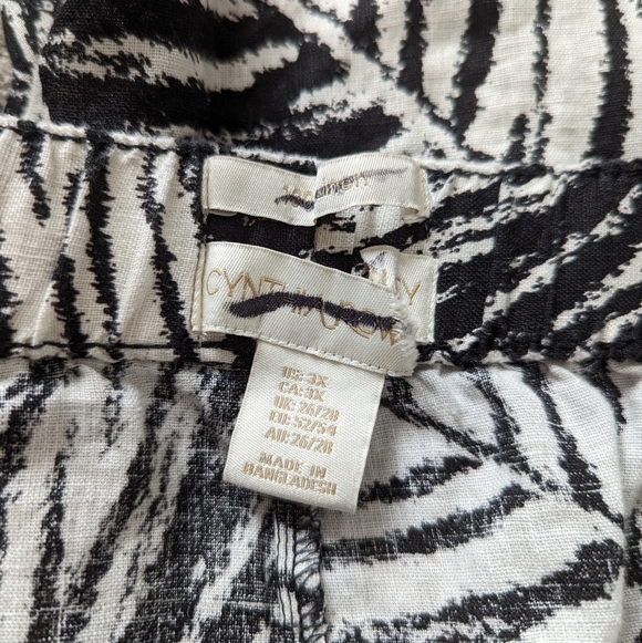 Cynthia Rowley tropical print leaf pattern linen shorts women's size 3X - Picture 8 of 8